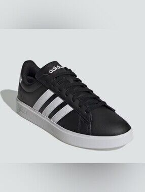 adidas Grand Court 2.0 Sneakers Core Black Cloud White Stripes 5.5 M 6.5 W NEW